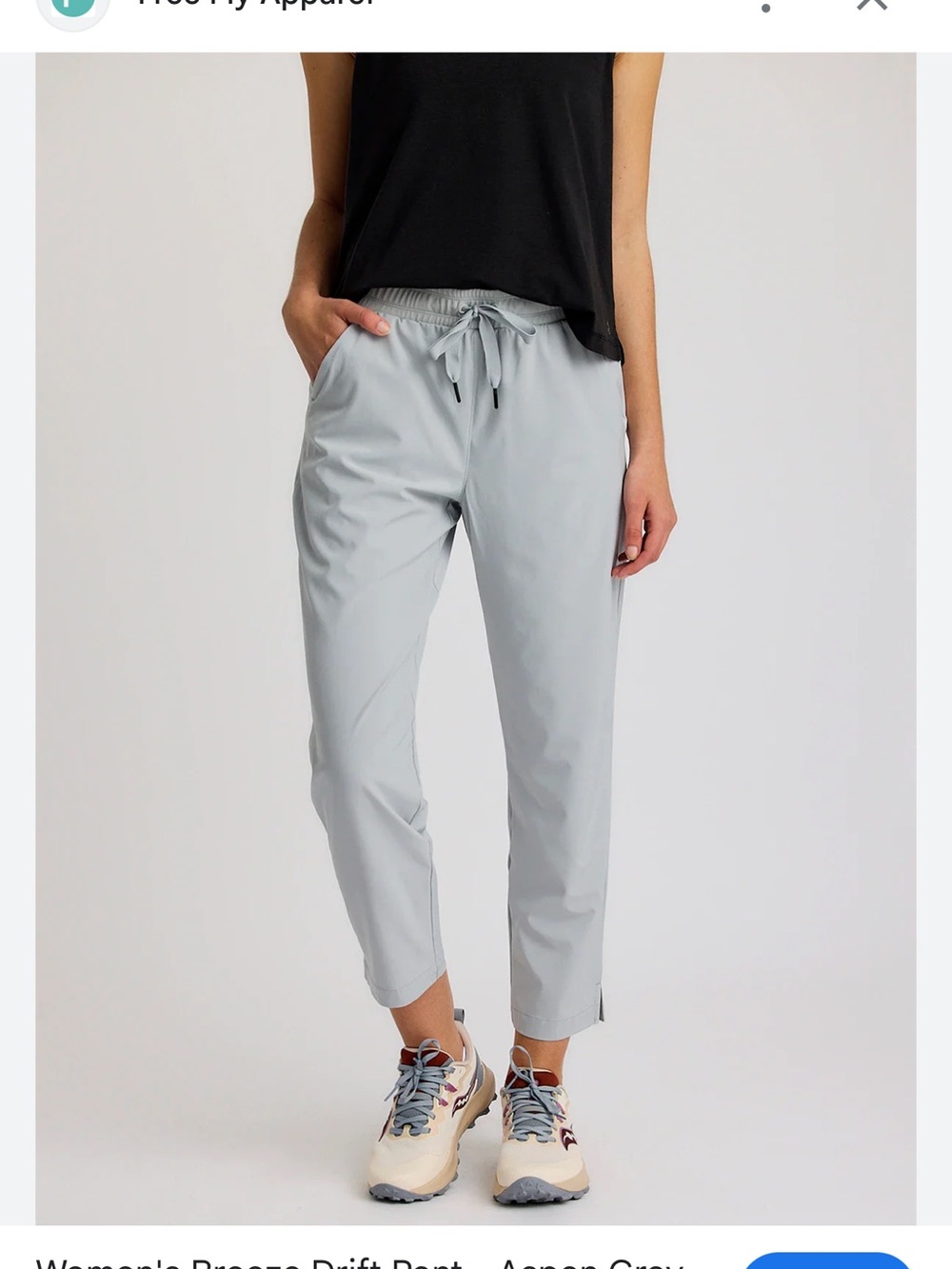 Free Fly Apparel Womens Breeze Drift Comfort Athletic Pants in Aspen Grey Sz XS